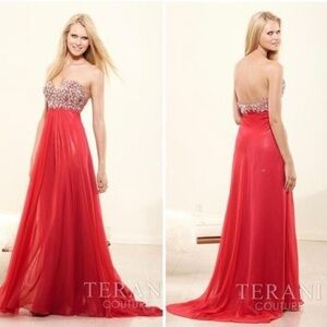 Terani Couture Red Mini Dress